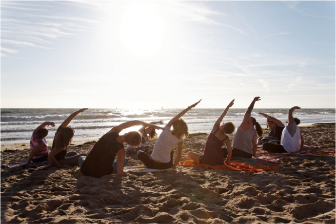 beach yoga