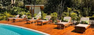 Pool for guests to use on Dragonfly Beach Retreat Property